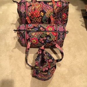 Vera Bradley Duffle 3 pc travel set